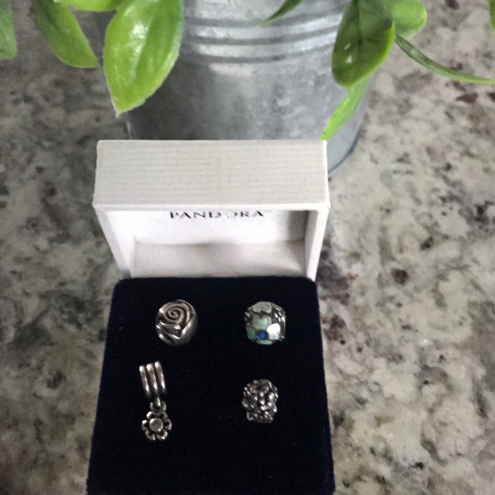 4 Pandora charms All Flowers 🌸